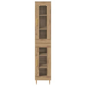 Vysoký bufet 2 pcs Artisanový dub Sklo - obrázek 8