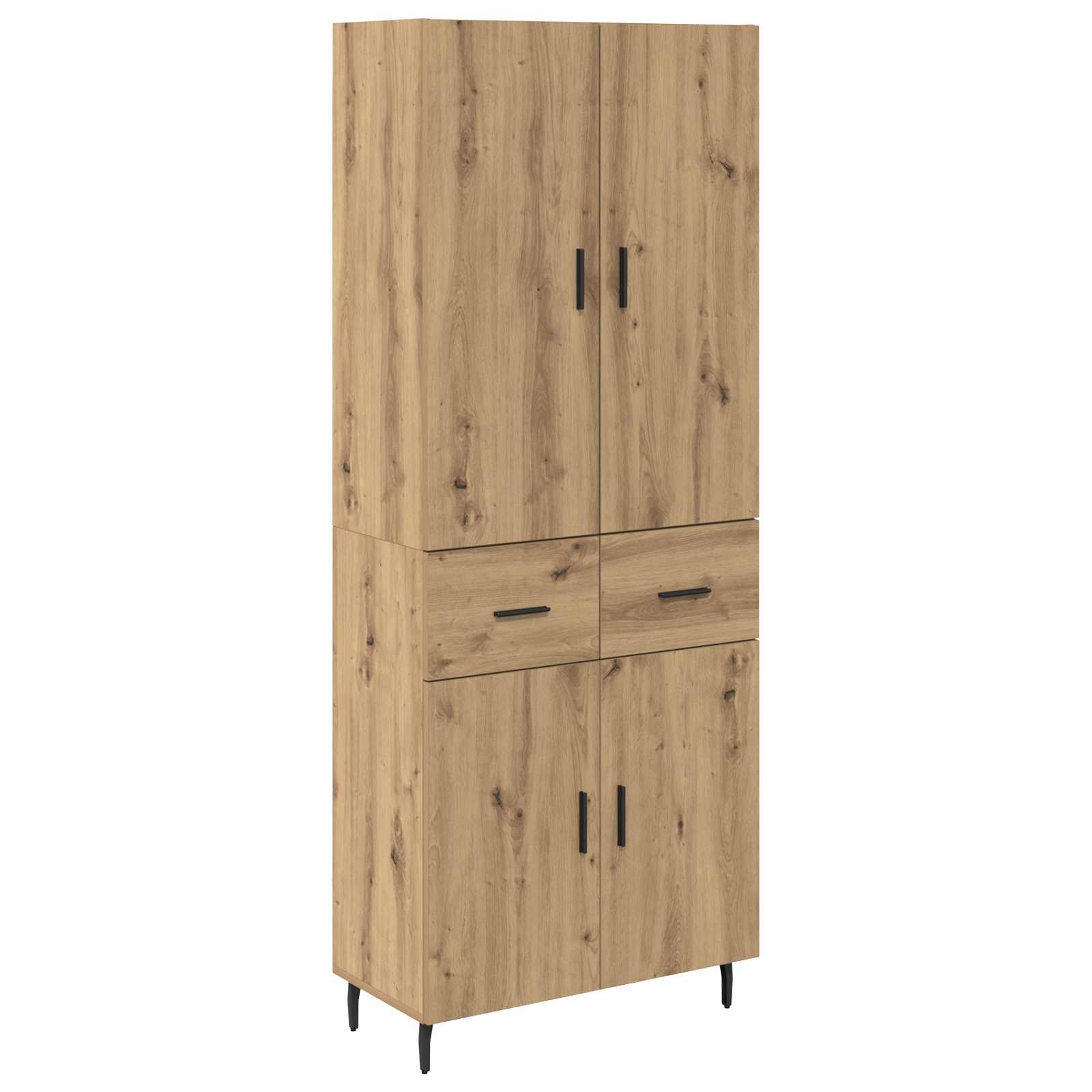 VidaXL Highboard 2 Pcs Artisan Eiken 69, 5 X 34 X 180 Cm Bewerkt Hout