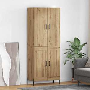 Vysoký bufet Artisanový dub 69,5 x 34 x 180 cm kompozitní dřevo - obrázek 1