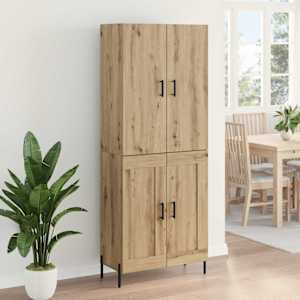 Vysoký bufet Artisanový dub 69,5 x 34 x 180 cm kompozitní dřevo - obrázek 4