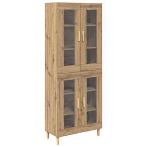 Vysoký bufet Artisanový dub 69,5 x 34 x 180 cm kompozitní dřevo - obrázek 2