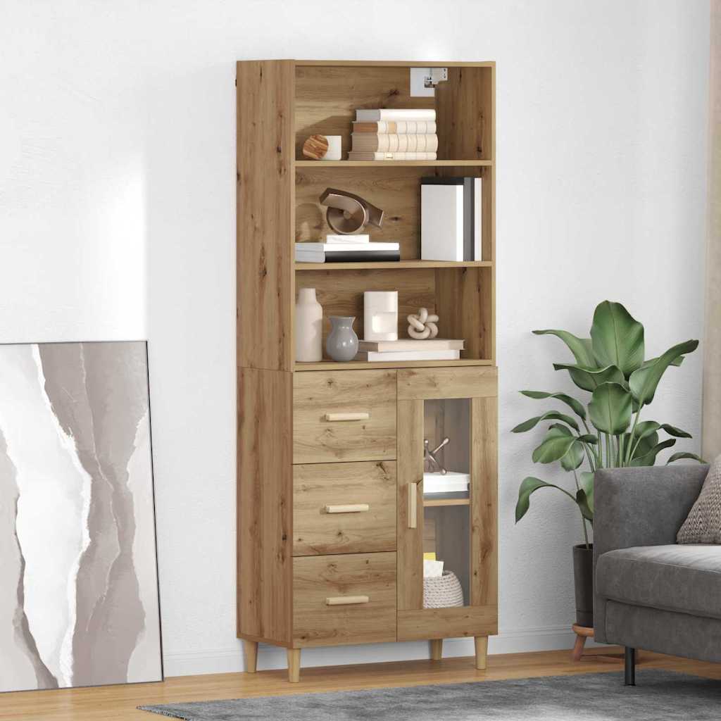 vidaXL Highboard Artisan-Eiche 69,5 x 34 x 180 cm Holzwerkstoff