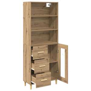 Vysoký bufet Artisanový dub 69,5 x 34 x 180 cm kompozitní dřevo - obrázek 5