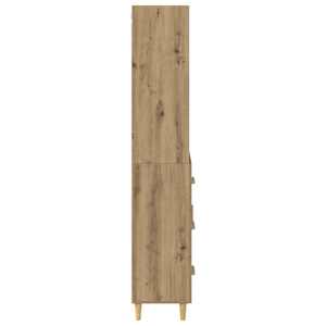 Vysoký bufet Artisanový dub 69,5 x 34 x 180 cm kompozitní dřevo - obrázek 9