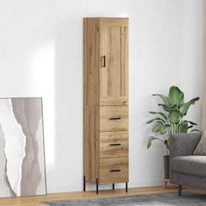 Vysoký bufet Artisanový dub 34,5 x 34 x 180 cm kompozitní dřevo - obrázek 1