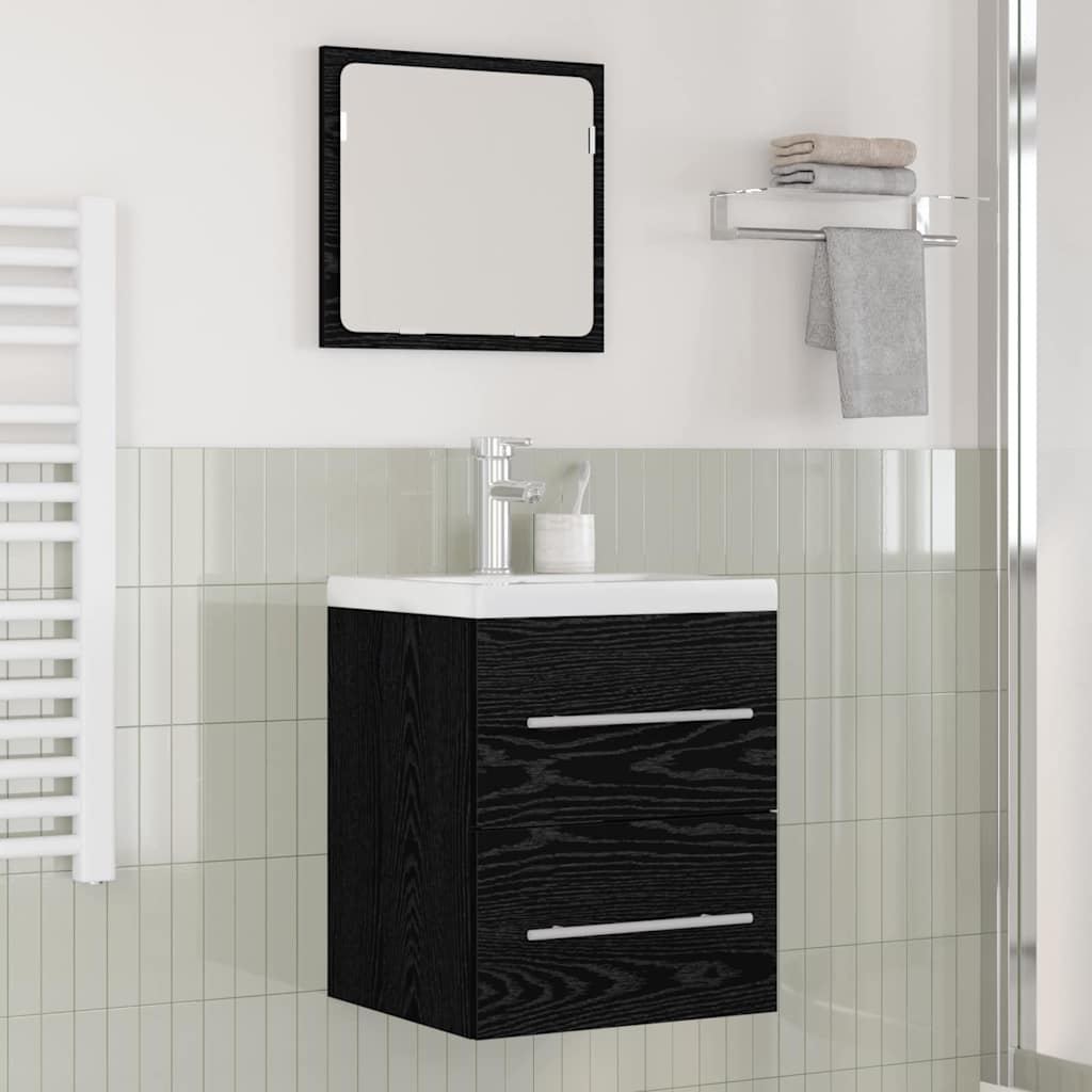 vidaXL Dulap pentru Chiuveta de Baie Stejar Negru 41 x 38,5 x 48 cm