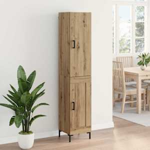 Vysoký bufet Artisanový dub 69,5 x 34 x 180 cm kompozitní dřevo - obrázek 4