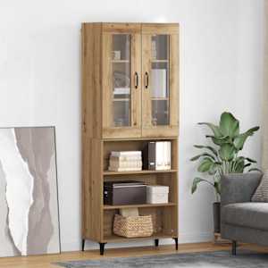 Vysoký bufet Artisanový dub 69,5 x 34 x 180 cm kompozitní dřevo - obrázek 1