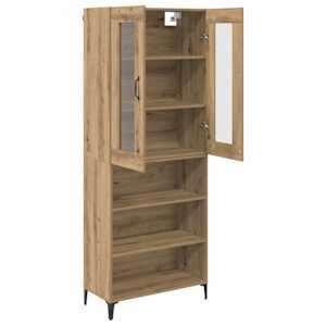 Vysoký bufet Artisanový dub 69,5 x 34 x 180 cm kompozitní dřevo - obrázek 5
