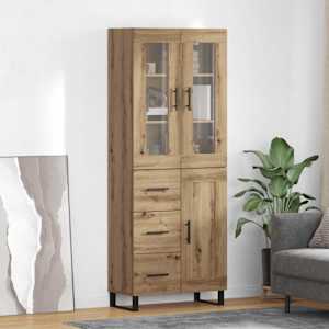 Vysoký bufet 2 ks Artisanový dub 69,5 x 34 x 180 cm - obrázek 1