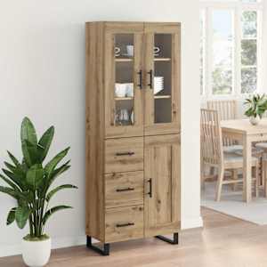 Vysoký bufet 2 ks Artisanový dub 69,5 x 34 x 180 cm - obrázek 4