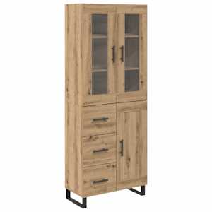 Vysoký bufet 2 ks Artisanový dub 69,5 x 34 x 180 cm - obrázek 2