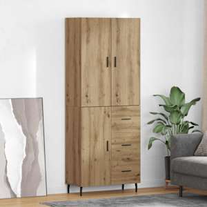 Vysoký bufet se zásuvkou 2 pcs Artisanový dub kompozitní dřevo - obrázek 1