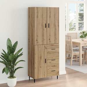 Vysoký bufet se zásuvkou 2 pcs Artisanový dub kompozitní dřevo - obrázek 3