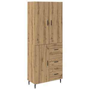 Vysoký bufet se zásuvkou 2 pcs Artisanový dub kompozitní dřevo - obrázek 2