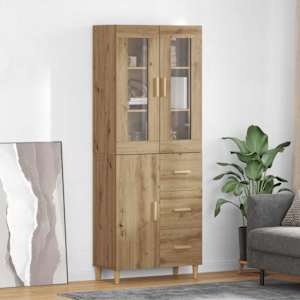 Vysoký bufet Artisanový dub 34,5 x 34 x 180 cm kompozitní dřevo - obrázek 1