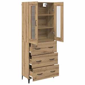 Vysoký bufet Artisanový dub 69,5 x 34 x 180 cm kompozitní dřevo - obrázek 5