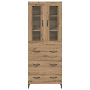 Vysoký bufet Artisanový dub 69,5 x 34 x 180 cm kompozitní dřevo - obrázek 8