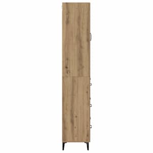 Vysoký bufet Artisanový dub 69,5 x 34 x 180 cm kompozitní dřevo - obrázek 9