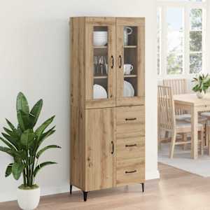 Vysoký bufet Artisanový dub 69,5 x 34 x 180 cm kompozitní dřevo - obrázek 4