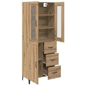 Vysoký bufet Artisanový dub 69,5 x 34 x 180 cm kompozitní dřevo - obrázek 5