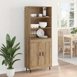 Vysoký bufet 2 pcs Artisanový dub 69,5 x 32,5 x 180 cm - obrázek 4