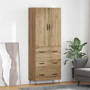Vysoký bufet 2 pcs Artisanový dub Konstruované dřevo a sklo - obrázek 1