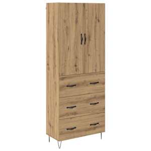 Vysoký bufet 2 pcs Artisanový dub Konstruované dřevo a sklo - obrázek 2