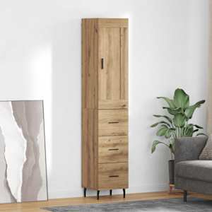Vysoký bufet Artisanový dub 34,5 x 34 x 180 cm kompozitní dřevo - obrázek 1