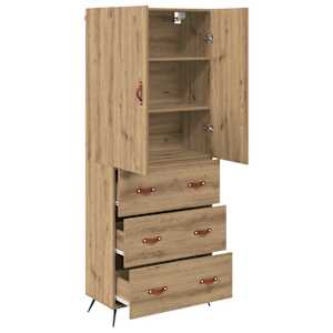 Vysoký bufet Artisanový dub 69,5 x 34 x 180 cm kompozitní dřevo - obrázek 5