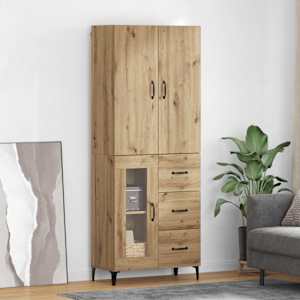 Vysoký bufet Artisanový dub 69,5 x 34 x 180 cm kompozitní dřevo - obrázek 1