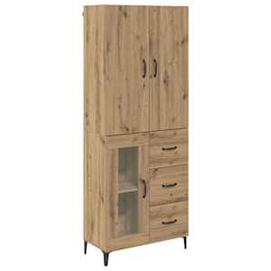 Vysoký bufet Artisanový dub 69,5 x 34 x 180 cm kompozitní dřevo - obrázek 2
