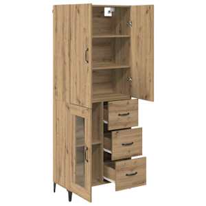 Vysoký bufet Artisanový dub 69,5 x 34 x 180 cm kompozitní dřevo - obrázek 5
