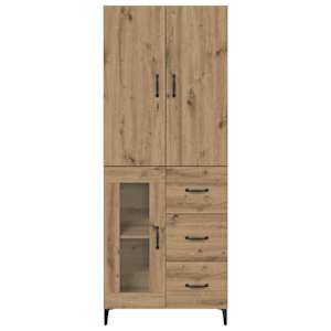Vysoký bufet Artisanový dub 69,5 x 34 x 180 cm kompozitní dřevo - obrázek 8