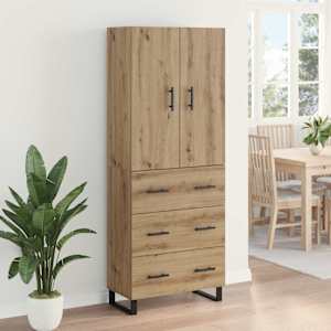 Vysoký bufet 2 pcs Artisanový dub 69,5 x 34 x 180 cm - obrázek 4