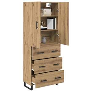 Vysoký bufet 2 pcs Artisanový dub 69,5 x 34 x 180 cm - obrázek 3