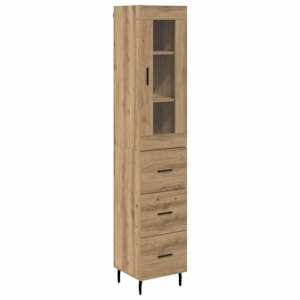 Vysoký bufet Artisanový dub 34,5 x 34 x 180 cm kompozitní dřevo - obrázek 2