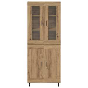 Vysoký bufet 2 pcs Artisanový dub kompozitní dřevo - obrázek 8