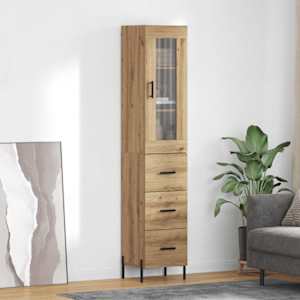 Vysoký bufet Artisanový dub 34,5 x 34 x 180 cm kompozitní dřevo - obrázek 1