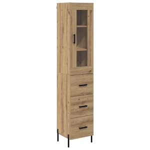 Vysoký bufet Artisanový dub 34,5 x 34 x 180 cm kompozitní dřevo - obrázek 2
