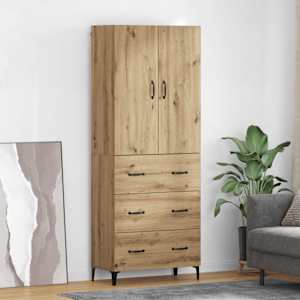 Vysoký bufet Artisanový dub 69,5 x 34 x 180 cm kompozitní dřevo - obrázek 1