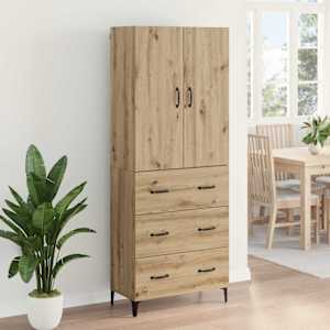 Vysoký bufet Artisanový dub 69,5 x 34 x 180 cm kompozitní dřevo - obrázek 4