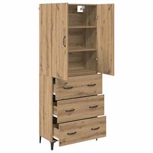 Vysoký bufet Artisanový dub 69,5 x 34 x 180 cm kompozitní dřevo - obrázek 5