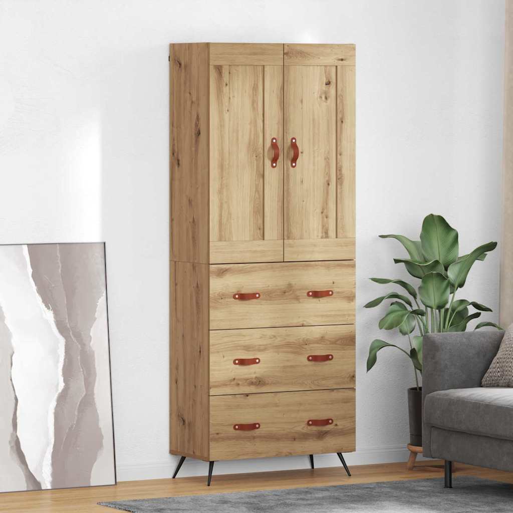vidaXL Highboard Artisan-Eiche 69,5 x 34 x 180 cm Holzwerkstoff