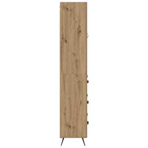 Vysoký bufet Artisanový dub 69,5 x 34 x 180 cm kompozitní dřevo - obrázek 9