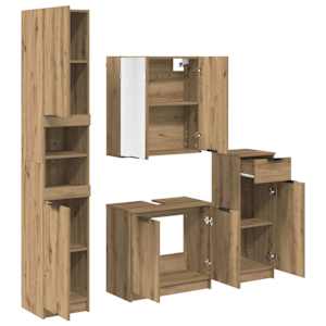 Sada koupelnového nábytku 4 pcs Artisanový dub kompozitní dřevo - obrázek 9