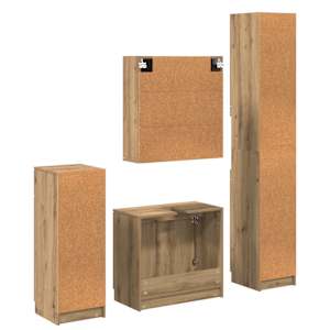 Sada koupelnového nábytku 4 pcs Artisanový dub kompozitní dřevo - obrázek 11