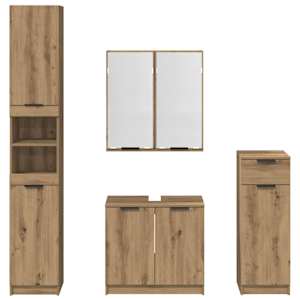 Sada koupelnového nábytku 4 pcs Artisanový dub kompozitní dřevo - obrázek 10