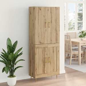 Vysoký bufet Artisanový dub 69,5 x 34 x 180 cm kompozitní dřevo - obrázek 4