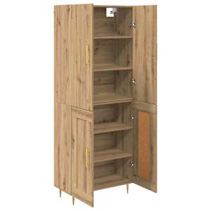 Vysoký bufet Artisanový dub 69,5 x 34 x 180 cm kompozitní dřevo - obrázek 5